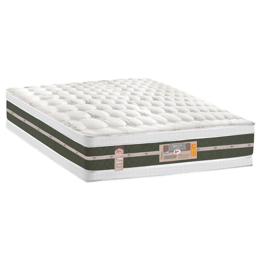 Miniatura Colchão King Molas Bonnel Silver Star Air Double Face Euro Pillow (193x203x34) - Castor