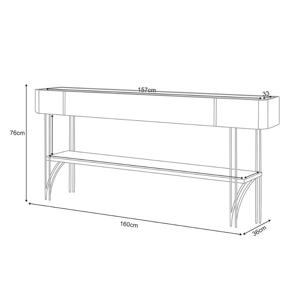 Miniatura Aparador Buffet Vivant E Mesa De Centro Cadenza Pés Em Aço Off White/cinamomo