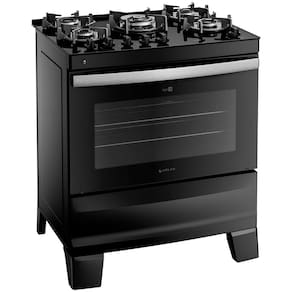 Miniatura Fogão Atlas 5 Bocas Agile Up Glass com Mesa de Vidro e Acendimento Automático Bivolt - Preto