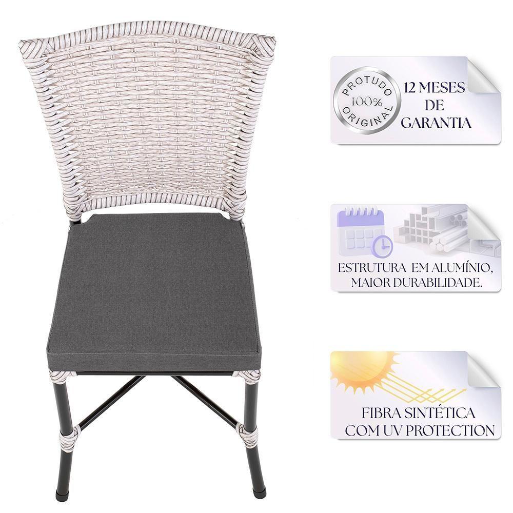 Miniatura Jogo De Cadeiras Para Cozinha - Kit Com 5 Cadeiras Em Aluminio E Fibra Sintetica Marmore A05
