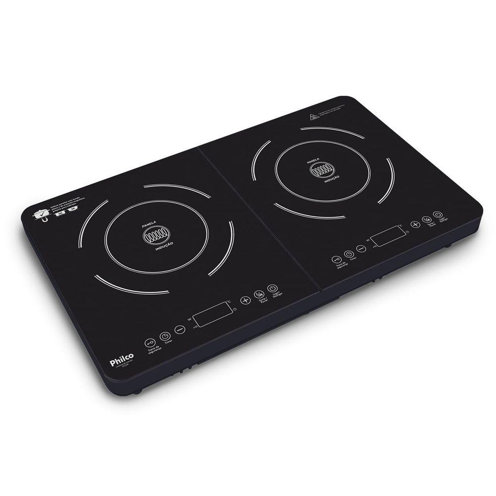 Miniatura Cooktop de Indução Portátil Philco 2 queimadores PCT20P 110V