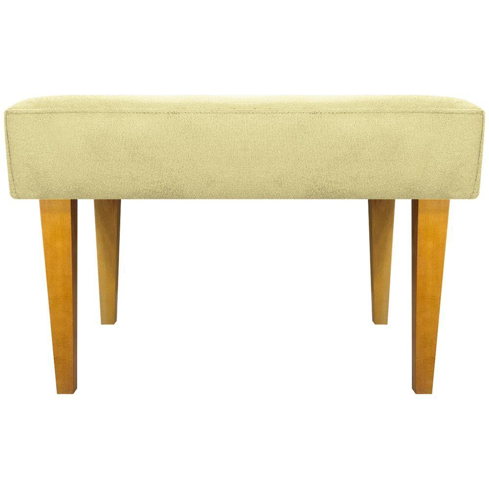 Puff Decorativo Retangular Para Sala Recepção Charme Pé Trapézio Suede Cores