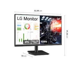 Monitor Gamer 24” LG 24MS500-B com Tela IPS, Full HD, 100Hz, HDMI e Dynamic Action Sync - Preto