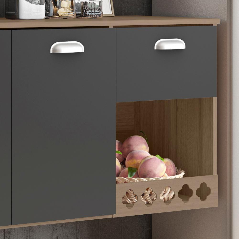 Miniatura Cozinha Compacta 7Pts 10019 Carvalho Oak Grafite