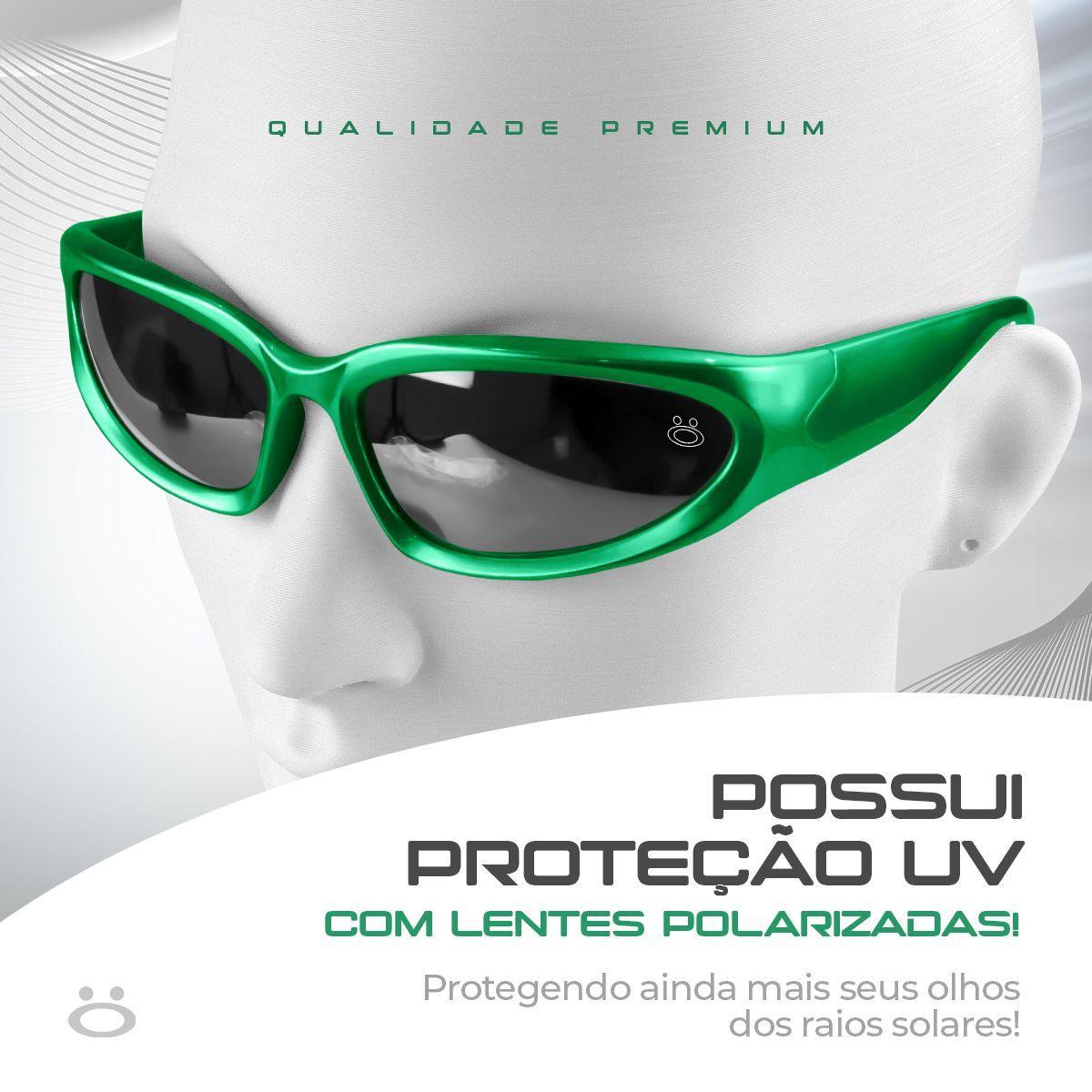 Miniatura Oculos Sol Masculino Trap Hype Bale Ref Oval Y2K Rap + Case