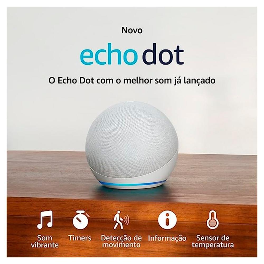 Miniatura Echo Dot 5ª geração Amazon, com Alexa, Smart Speaker, Branco - B09B8XVSDP