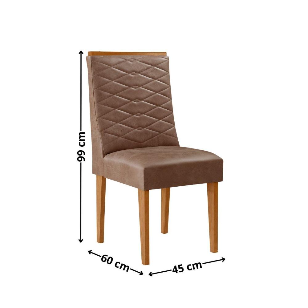 Miniatura Mesa 180cm Tampo Mdf Canto Copo 6 Cadeiras Sakura NATURALLE / OFF WHITE