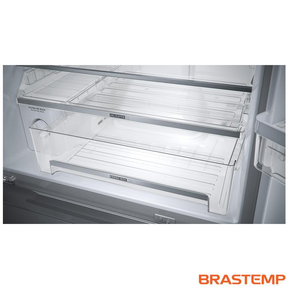 Miniatura Refrigerador Brastemp Gourmand Frost Free French Door Água e Gelo na Porta 515 Litros Inox BRH86AR 220