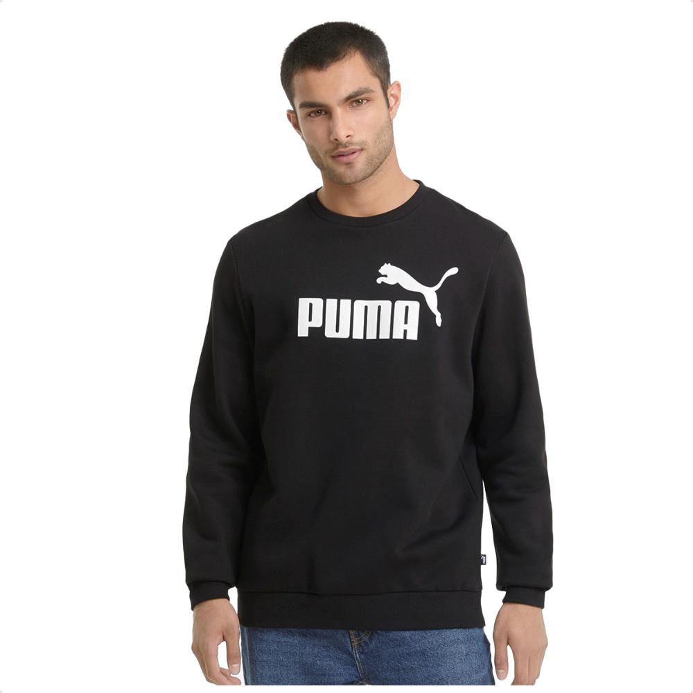 Miniatura Blusa Moletom Puma Essentials Crew FL Masculina Preto / Branco - P