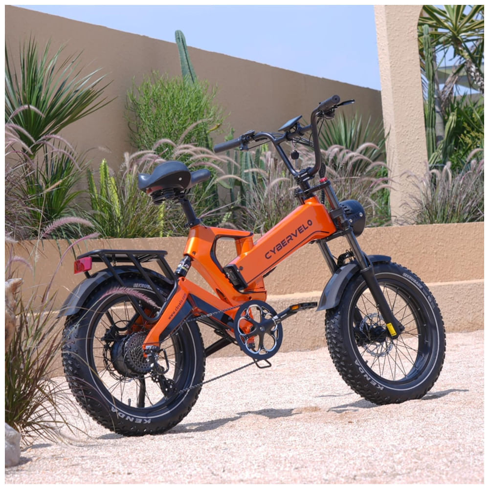 Miniatura Bicicleta Elétrica Dobrável Cybervelo de 1000W de Pico para Adultos, 35MPH 160KM, Bateria Removível de 48V 25Ah, Pneu Gordo de 20" x 4.0, E-Bike de Mo