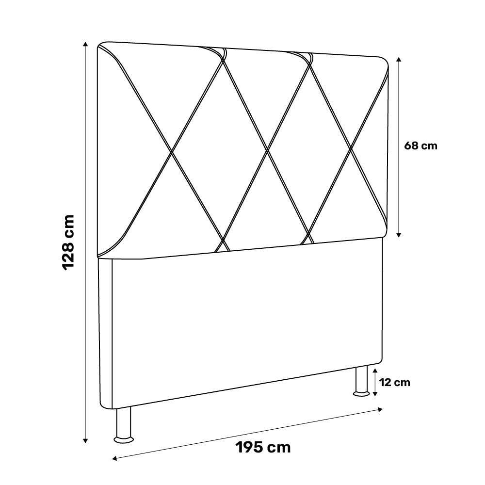 Miniatura Cabeceira Cama Box King Dubai 195cm Veludo Azul Marinho