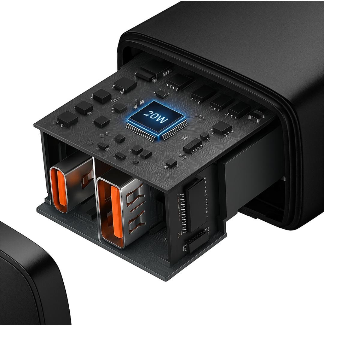 Miniatura Fonte Rápida Para Celular Tipo C - Cor Preta