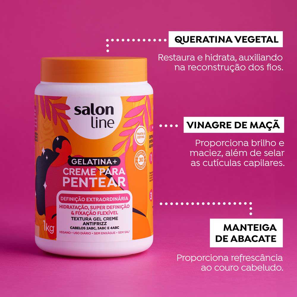Miniatura Salon Line Creme de Pentear Definição Extraordinária 1Kg