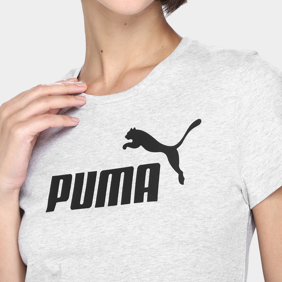 Miniatura Camiseta Puma Logo N. 1 Feminina Cinza - G
