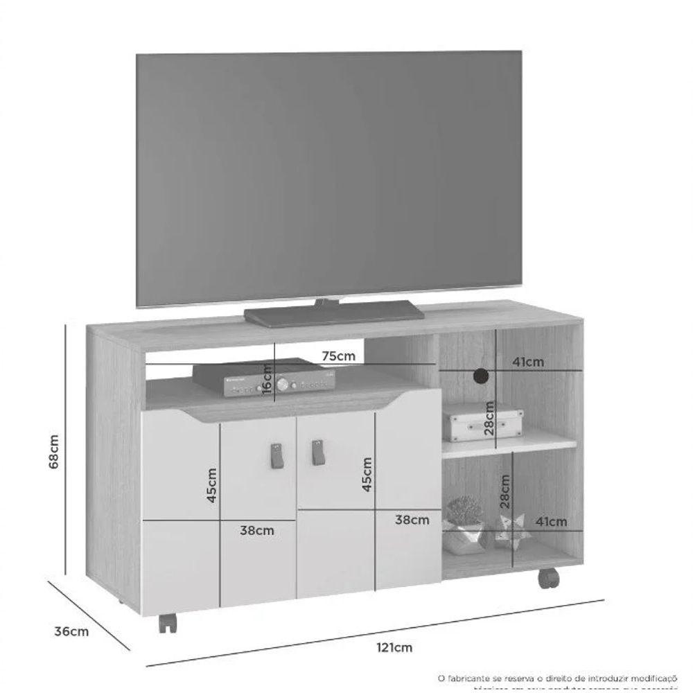 Miniatura Rack Seleto Para Tv Até 49" Jcm Movelaria - Café Soft/off