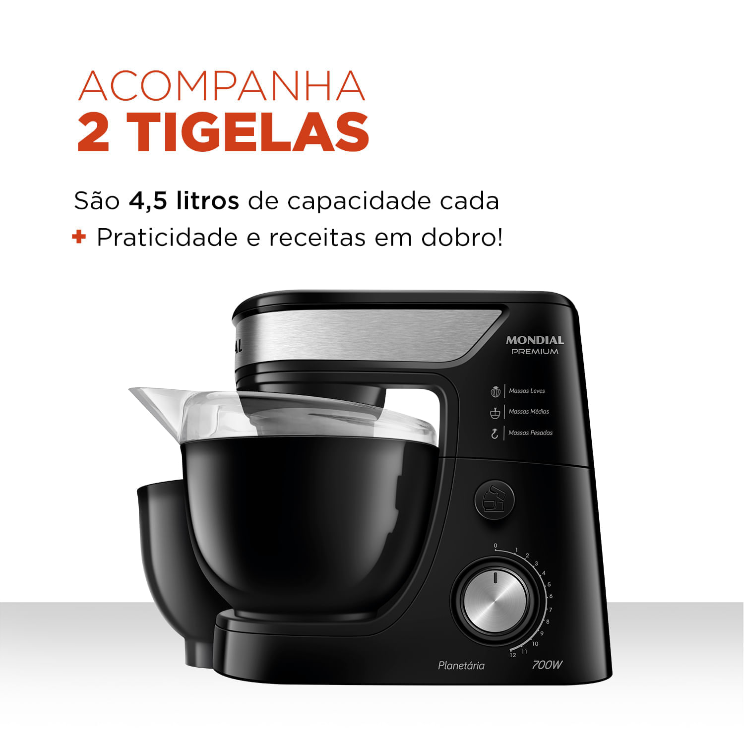 Miniatura Batedeira Planetária Mondial Premium BP-01P-B BATEDEIRA PLANETÁRIA-127V-PRETO/INOX