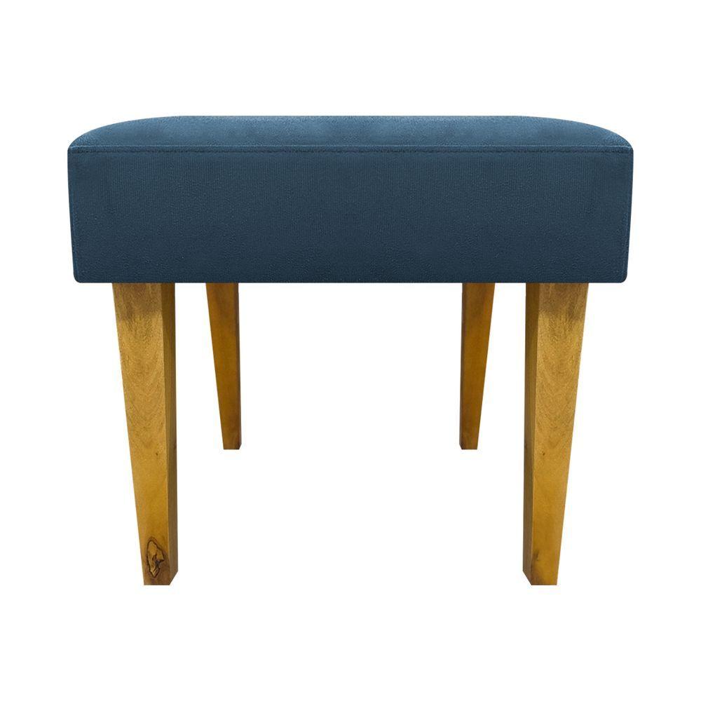 Miniatura Puff Decorativo Retangular Para Sala Recepção Charme Pé Trapézio Suede Cores