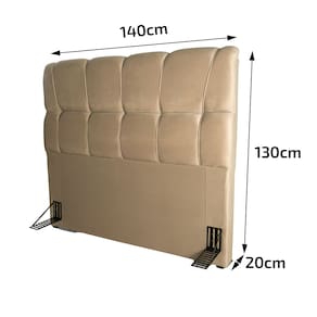 Miniatura Cabeceira para Cama Casal Hellen Lara com Revestimento Platinum - 140cm de largura Bege