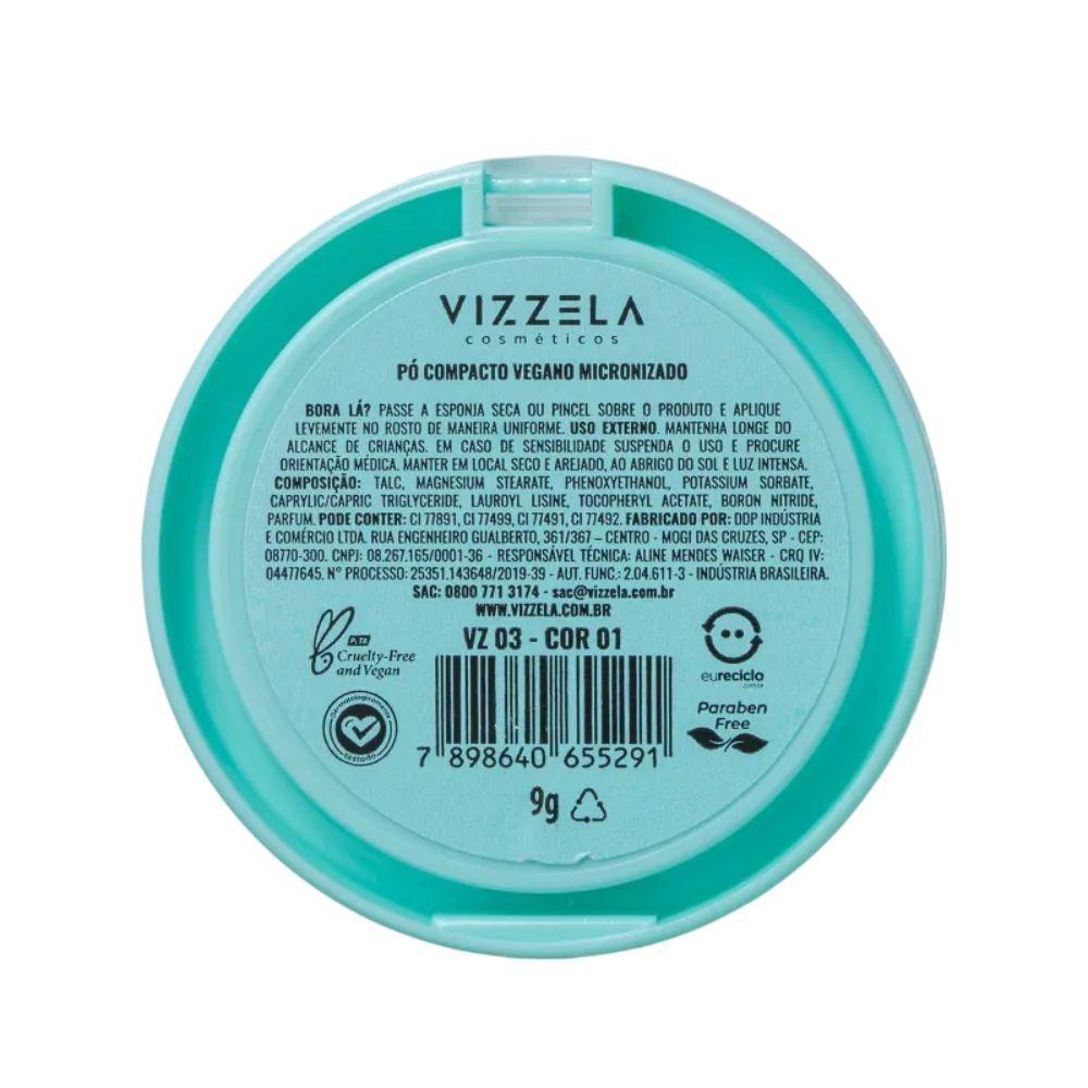 Miniatura Vizzela Pó Compacto 9g Cor 01