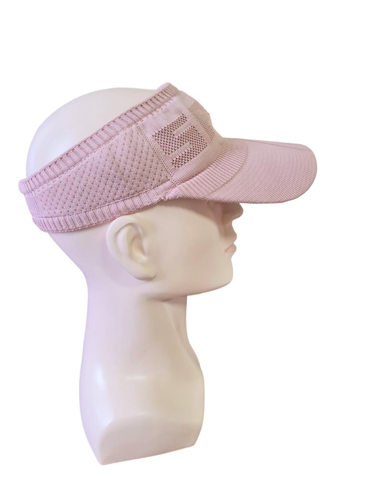 Boné Viseira em Tricô Elástico Rosé - Lindo e Exclusivo