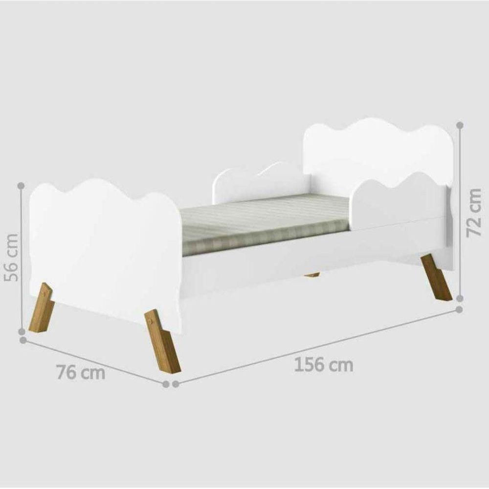 Miniatura Mini Cama Infantil Nuvem Angel Branca