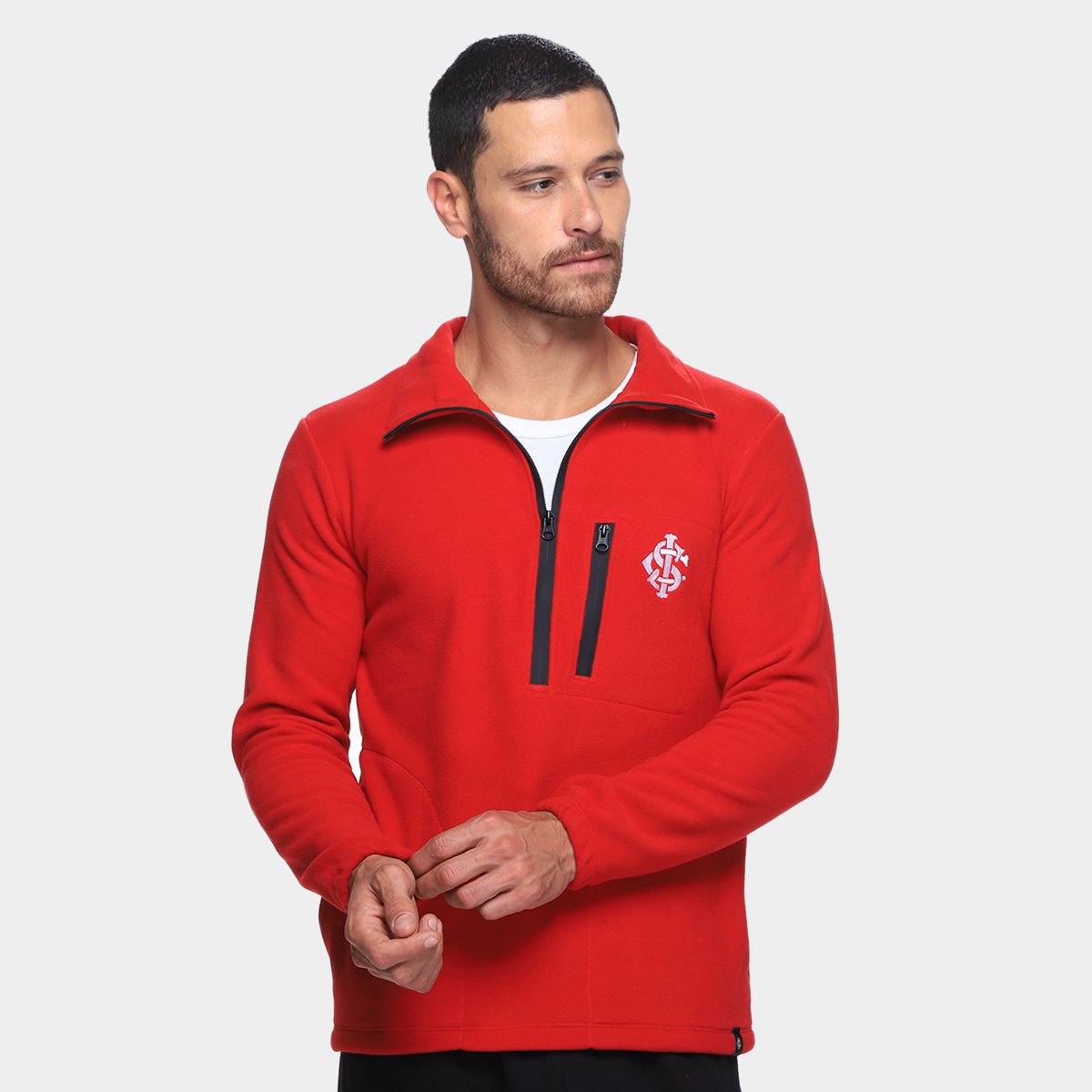 Miniatura Blusão Internacional Fleece Masculino Vermelho - EGG