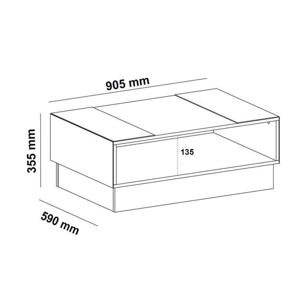 Kit para sala de estar Rack e Bar e Mesa de Centro Ipanema Cinamomo/Off White