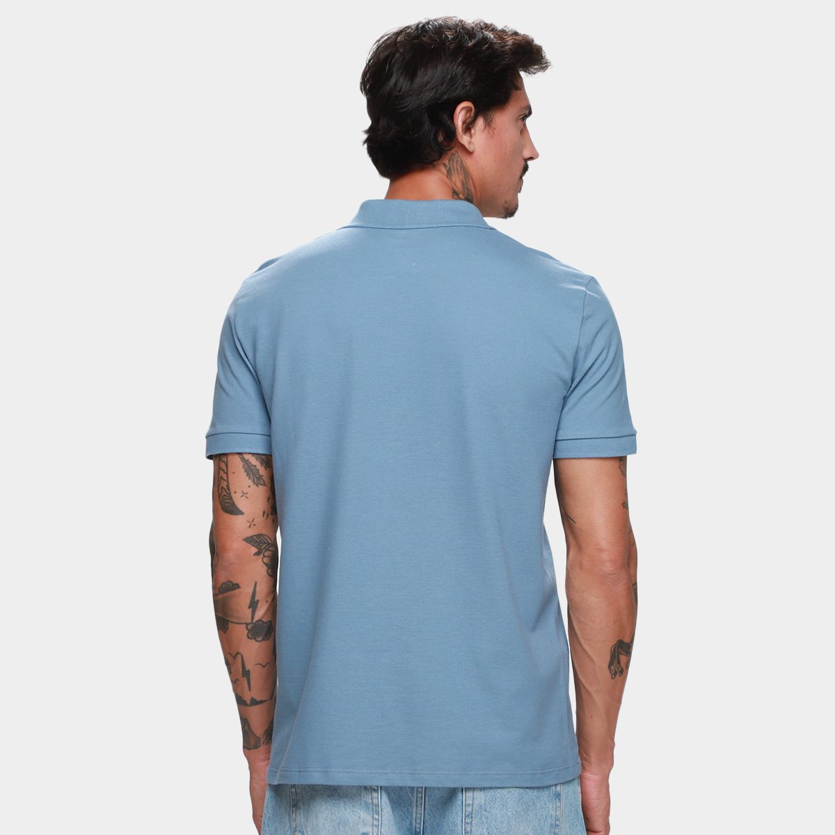 Miniatura Camisa Polo Hering Casual Masculina Azul Claro - G