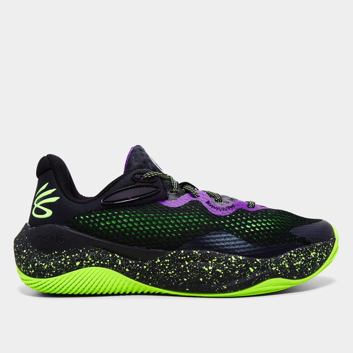 Miniatura Tênis Under Armour Curry Splash 24 Masculino Roxo+Verde - 38