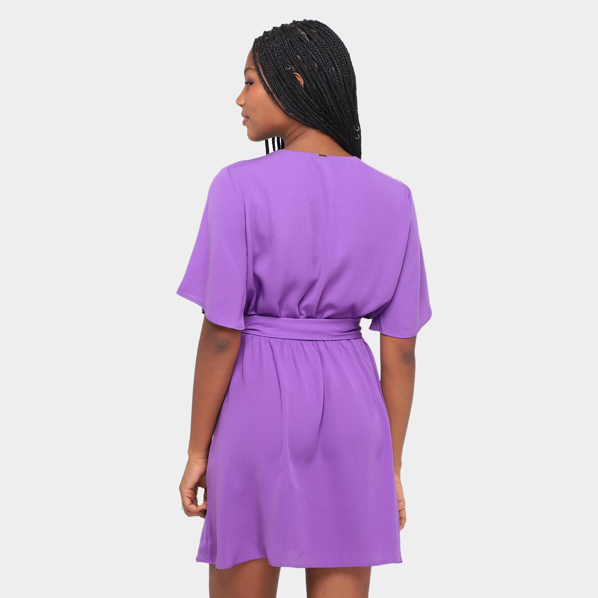Miniatura Vestido Curto Morena Rosa Amarração Feminino Roxo - G