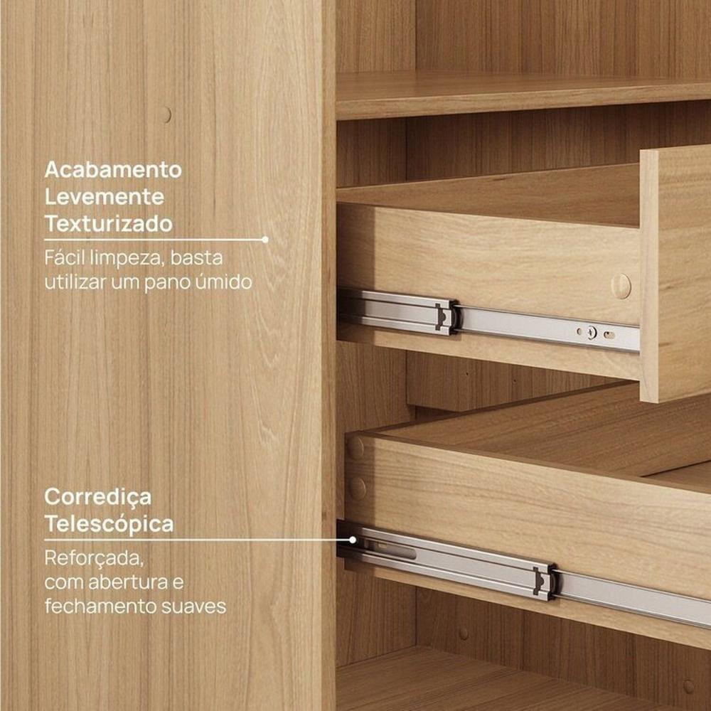 Guarda-roupa Modular 2 Peças 6 Portas de Correr Jade Cabecasa Madeiramadeira Avelã
