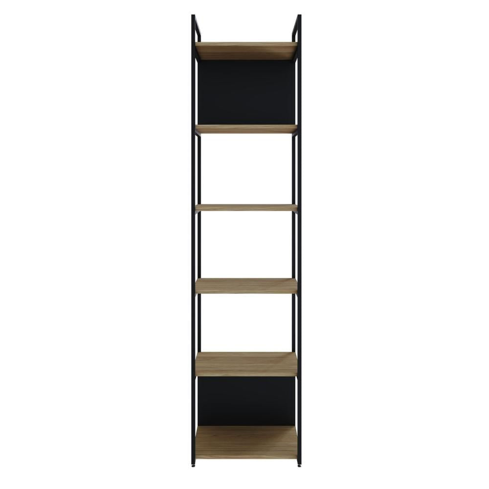 Miniatura Estante Alta com 6 Prateleiras 185x45x33cm com Fundo Yon Vermont/Preto
