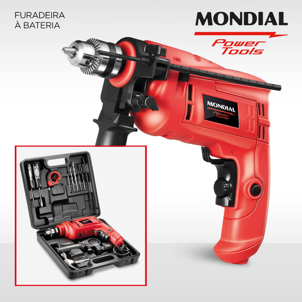 Miniatura Kit Oficina Mondial Power Tools NFFI-07M FURADEIRA-127V-VERMELHO