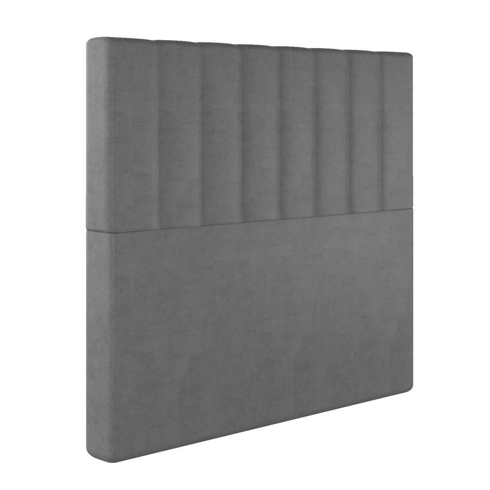 Miniatura Cabeceira Box Queen Dubai Em Veludo Cor:cinza
