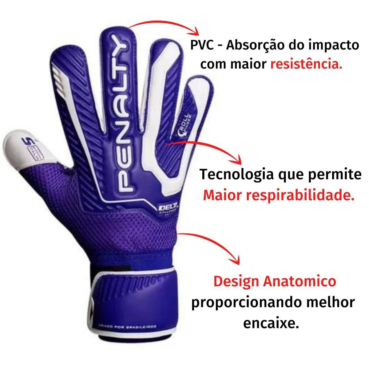 Miniatura Luva Goleiro Campo Penalty Delta Rollfinger - Azul - 8