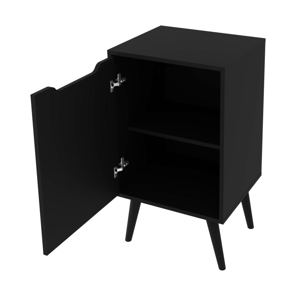 Miniatura Gabinete Banheiro 45cm 1 Porta Retrô Multimóveis CR10120 Preto