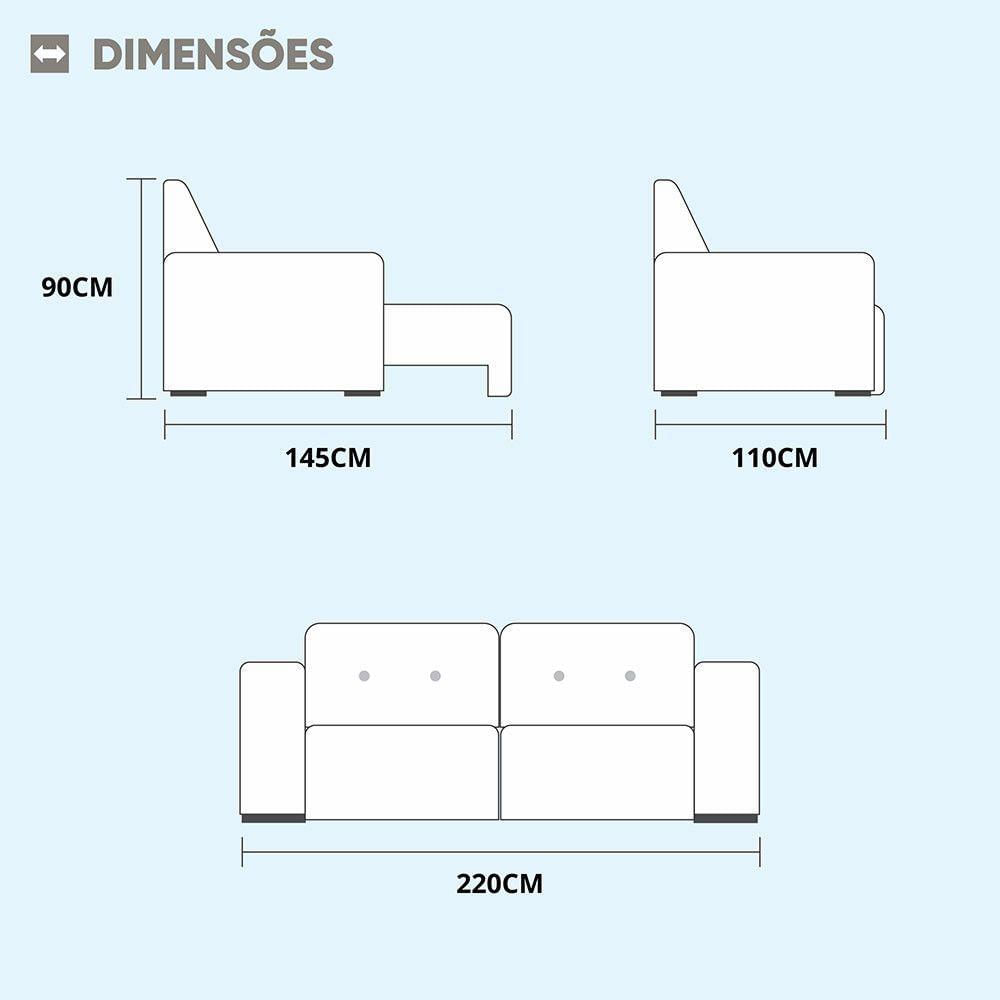 Miniatura Sofá Cama 3 Lugares Retrátil E Reclinável Belize Cinza Profundo