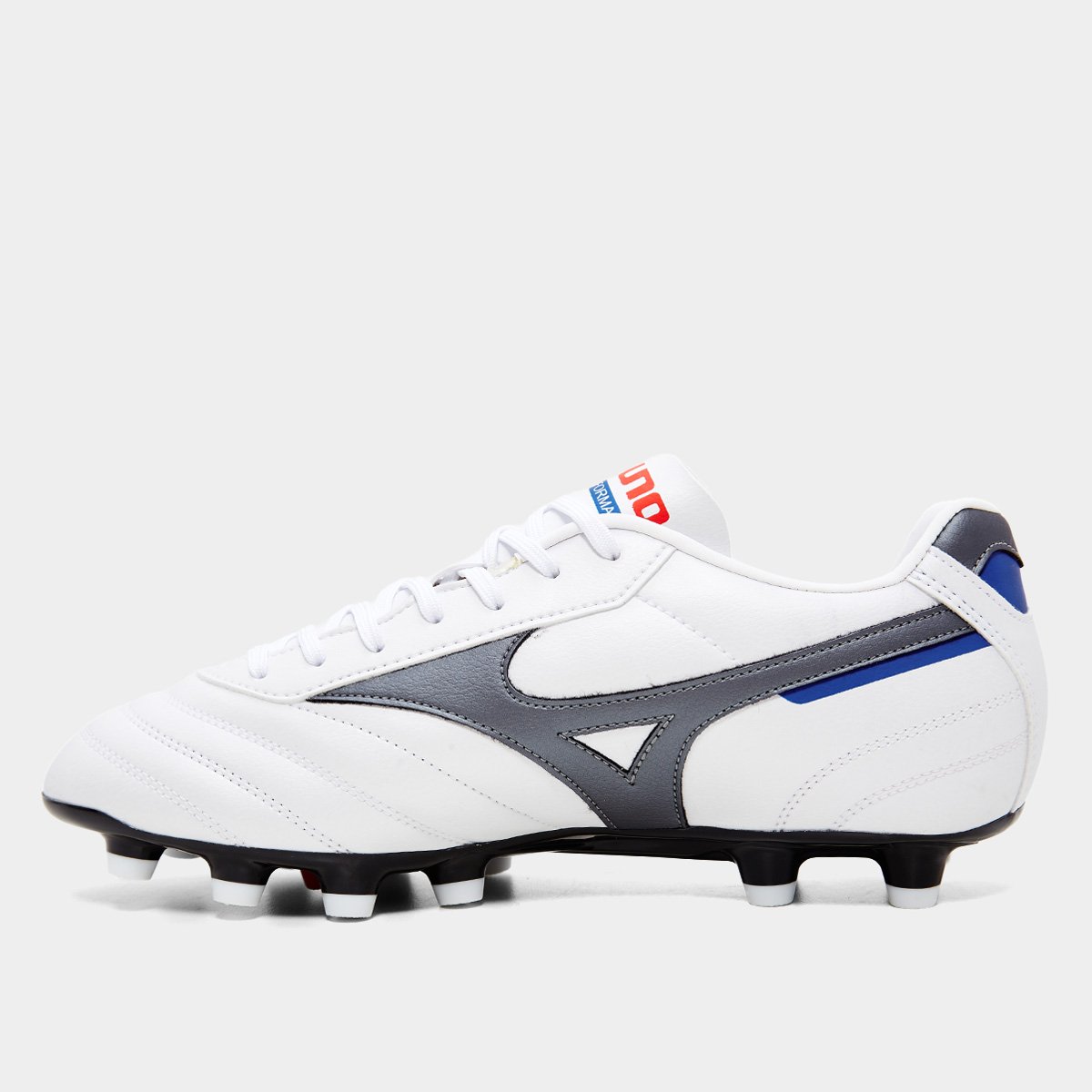 Chuteira Campo Mizuno Morelia Classic Unissex Branco+Chumbo - 38