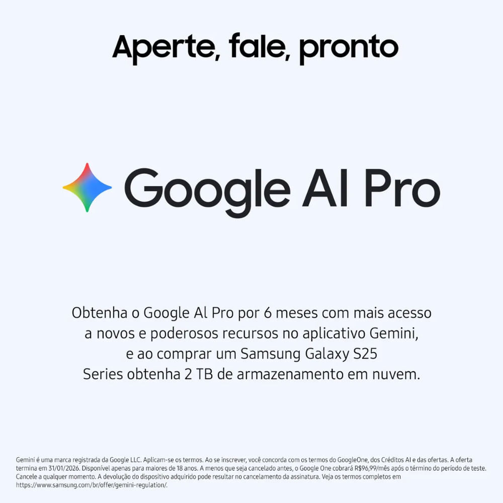 Smartphone Galaxy S25 FE 128GB 8GB Samsung Azul