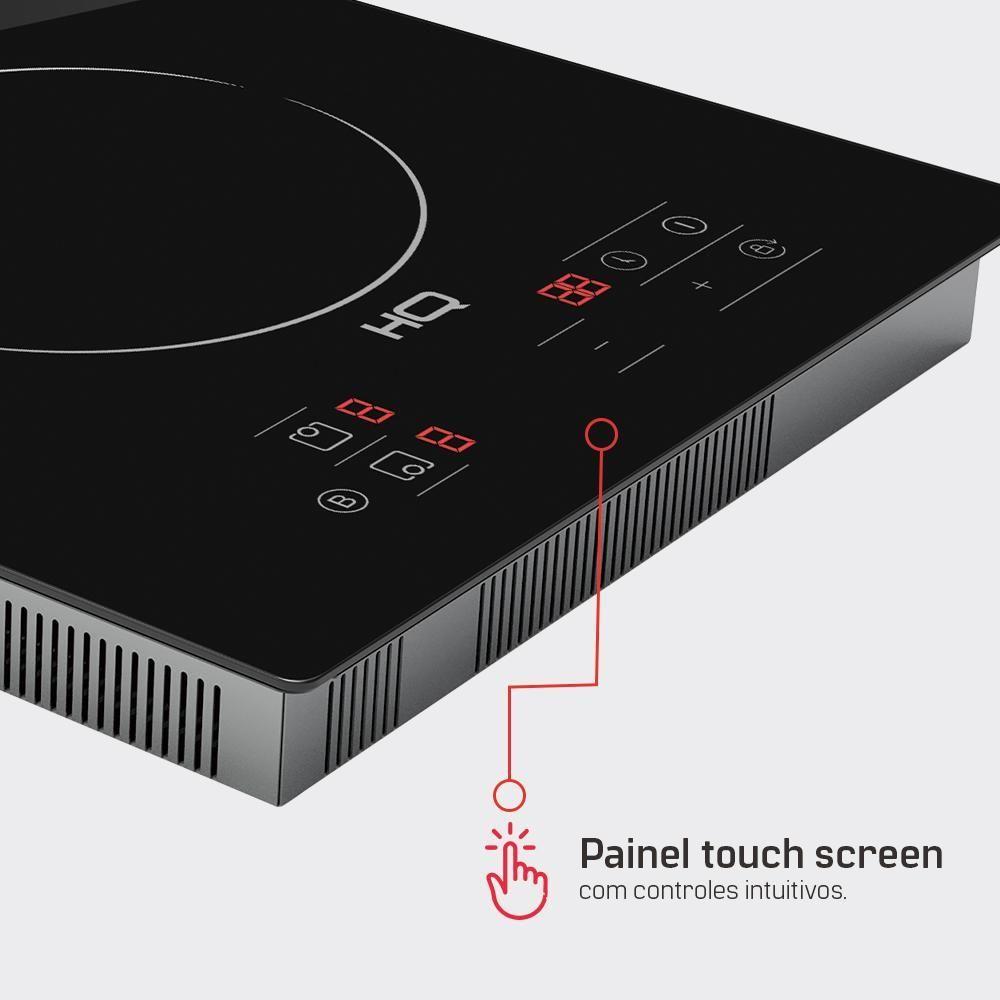 Cooktop De Indução Embutir HQ 2 Bocas Painel Touch 3500W Preto HQ-IDE3502 220V