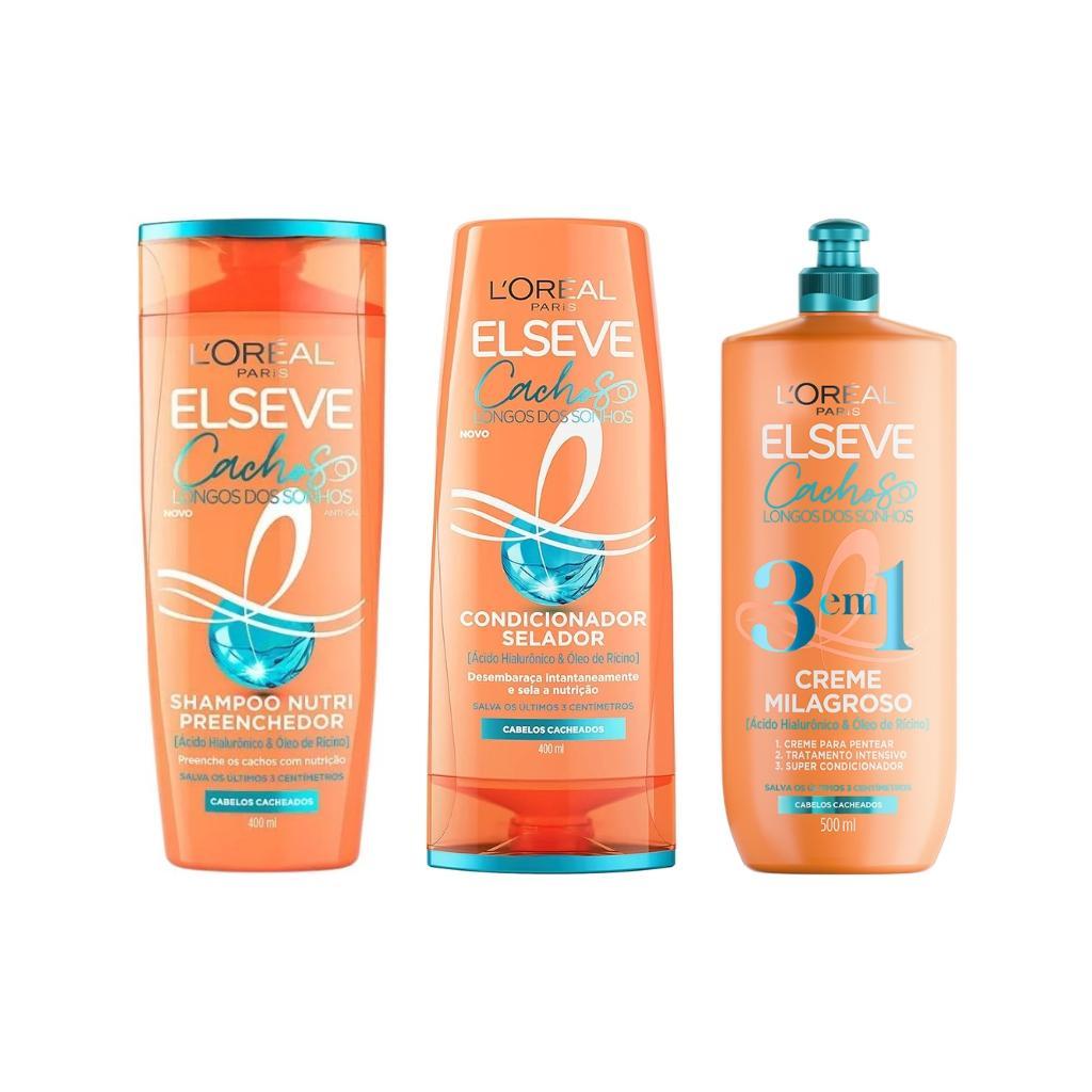 Miniatura Kit Elseve Cachos Dos Sonhos Sh 400Ml+Cond 400Ml+Cr Pt 500Ml