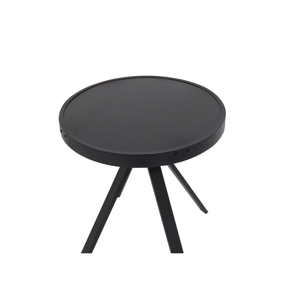 Miniatura Mesinha Lateral Com Tampo Liso De Alumínio - Preto Preto