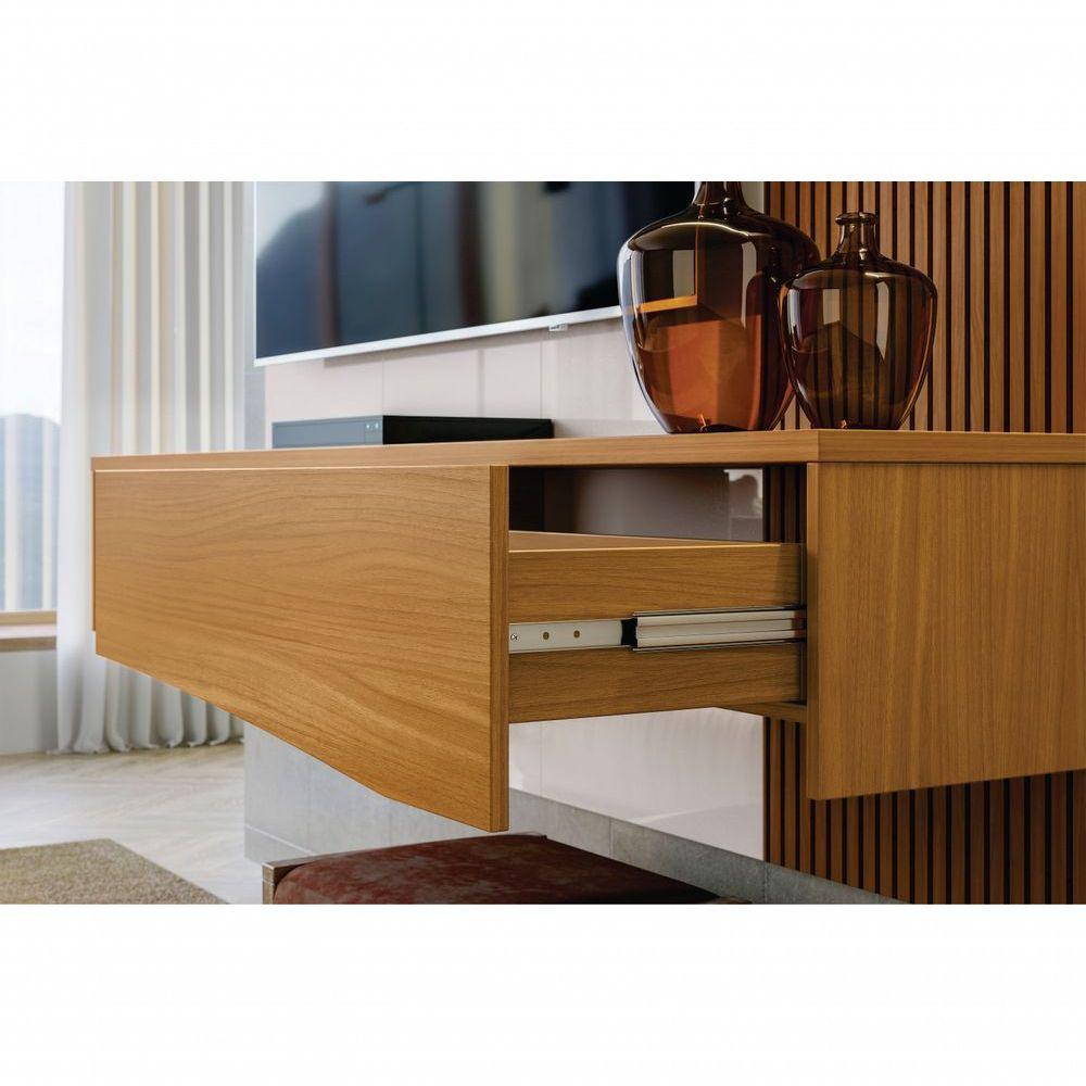 Miniatura Painel Com Prateleira Lusaca Off White Perolizado E Tauari