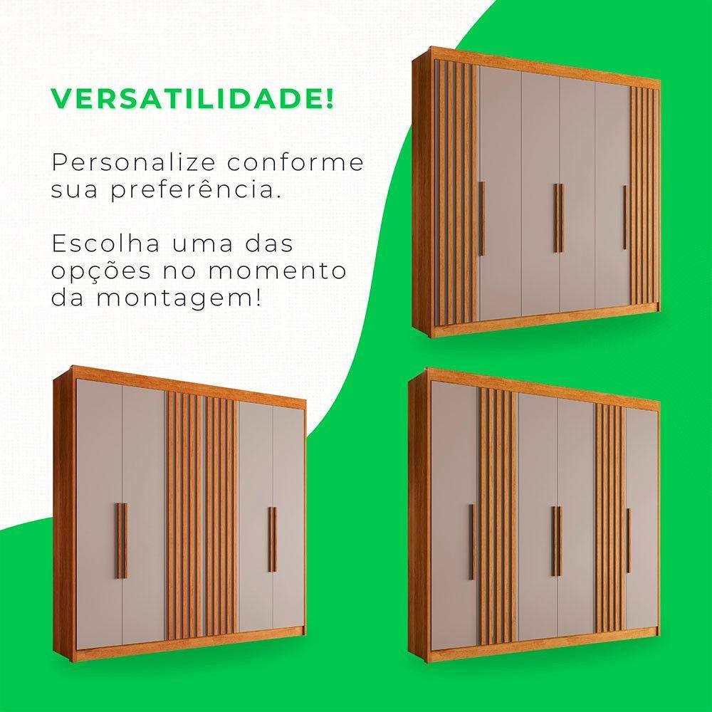 Miniatura Guarda-roupa Casal 6 Portas 6 Gavetas Granada Mdf Sallêto Cinamomo Com Off White