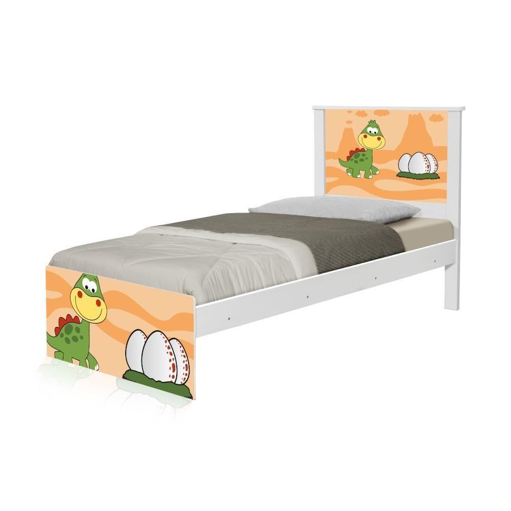 Miniatura Cama Solteiro Com Cabeceira Adesivada Dinossauro Baby