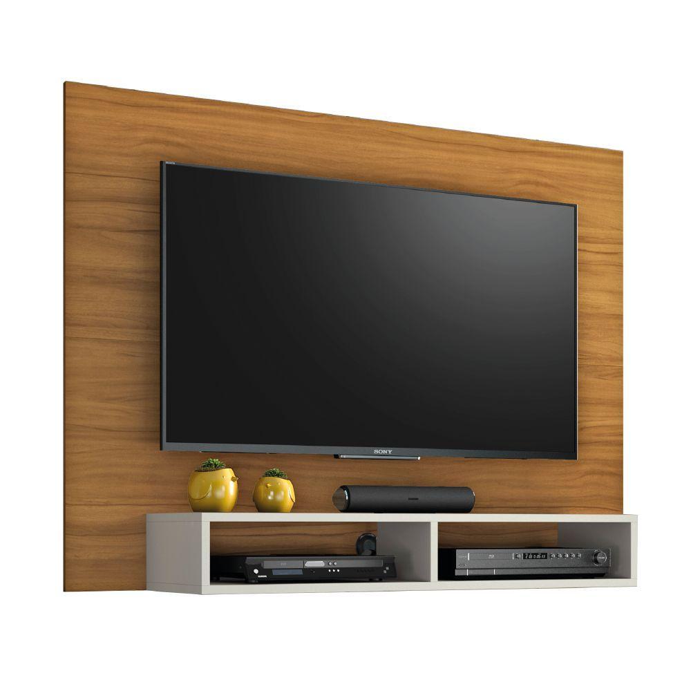 Miniatura Painel Para Tv Até 49 Polegadas Com Nicho Eros Freijó / Off White Notável Freijo Off