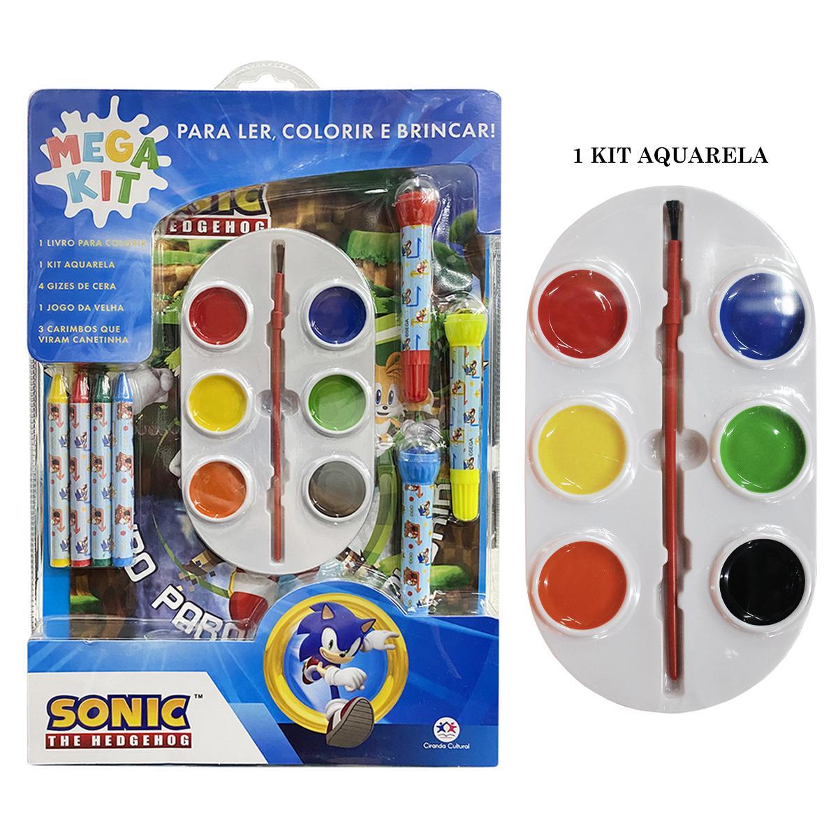 Mega Kit Sonic Para Ler Colorir E Brincar Infantil Com Jogo