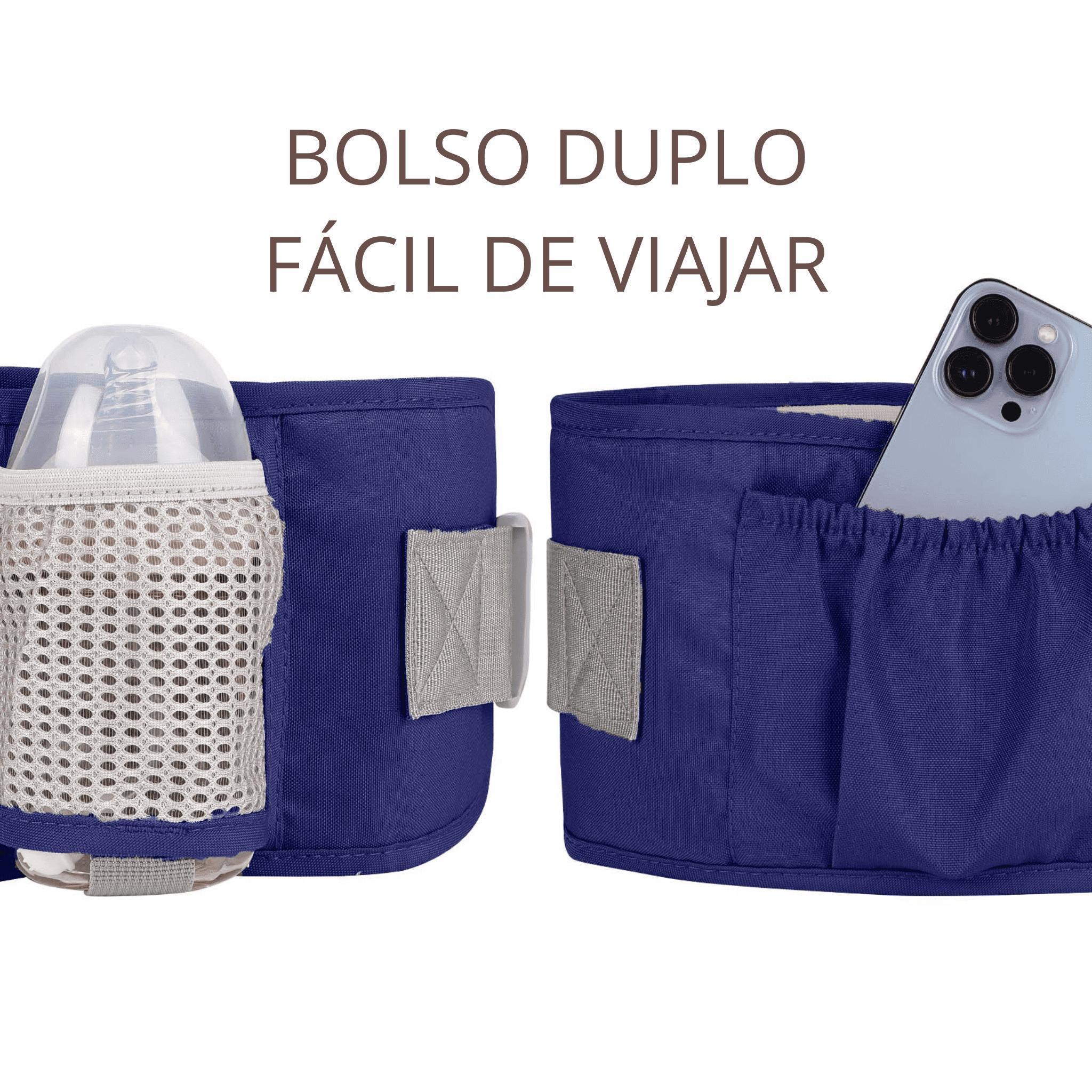 Miniatura Canguru Ergonômico 12 Posições Bebê Com Assento 3 Em 1 Azul