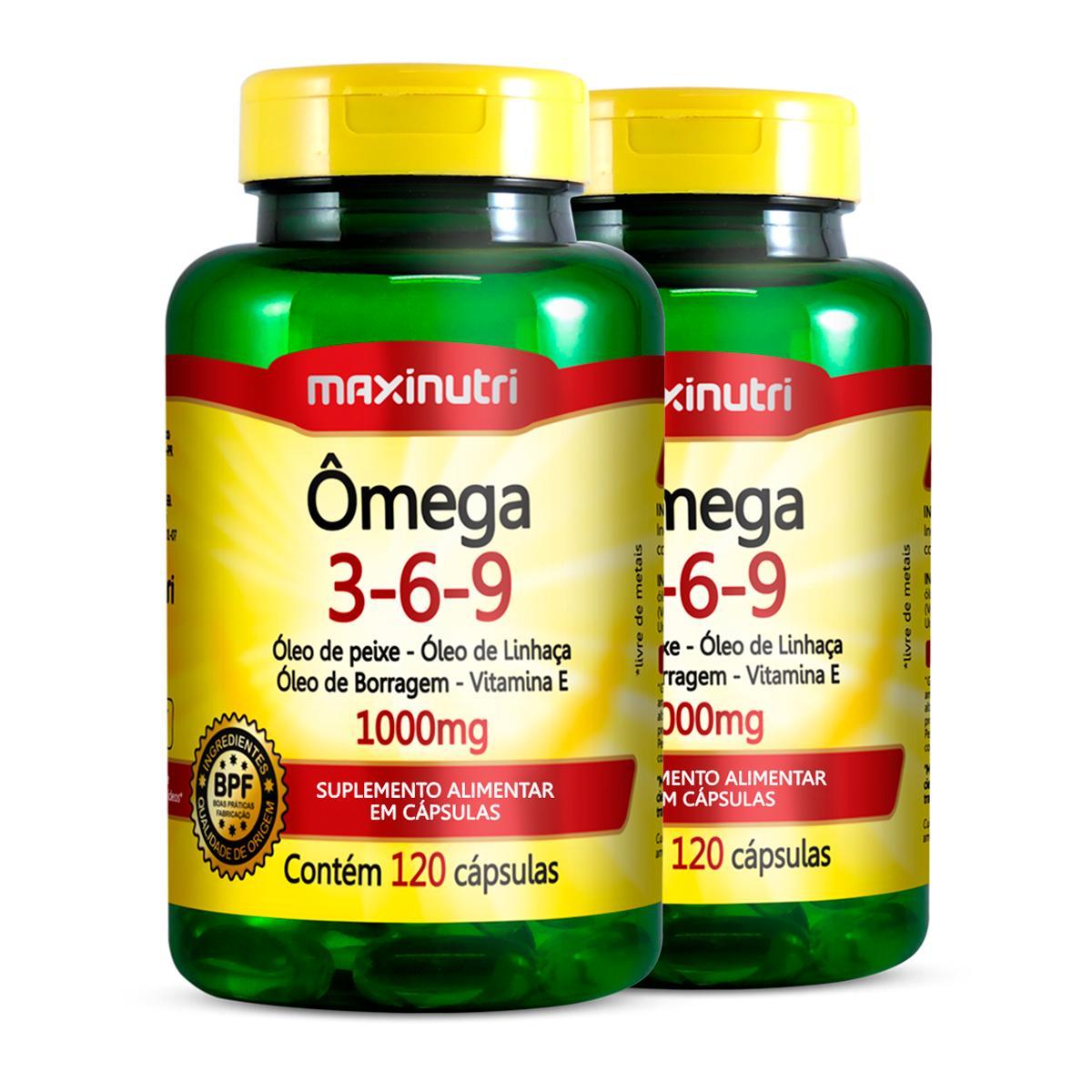 Miniatura Kit 2 Ômega 3-6-9 1000Mg Maxinutri 120 Cápsulas