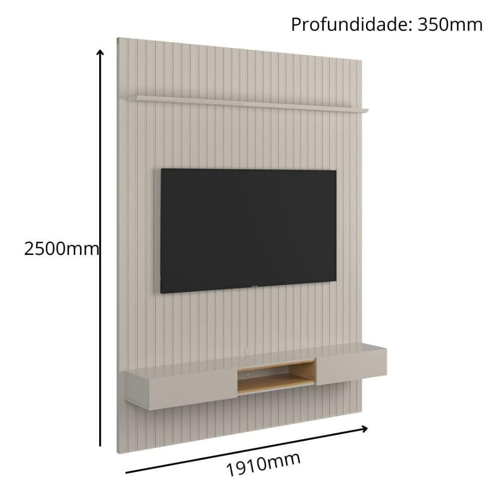 Painel Frisado Oslo - Mdf 1 Porta E 1 Gaveta Off White-freijó - Lukaliam Móveis